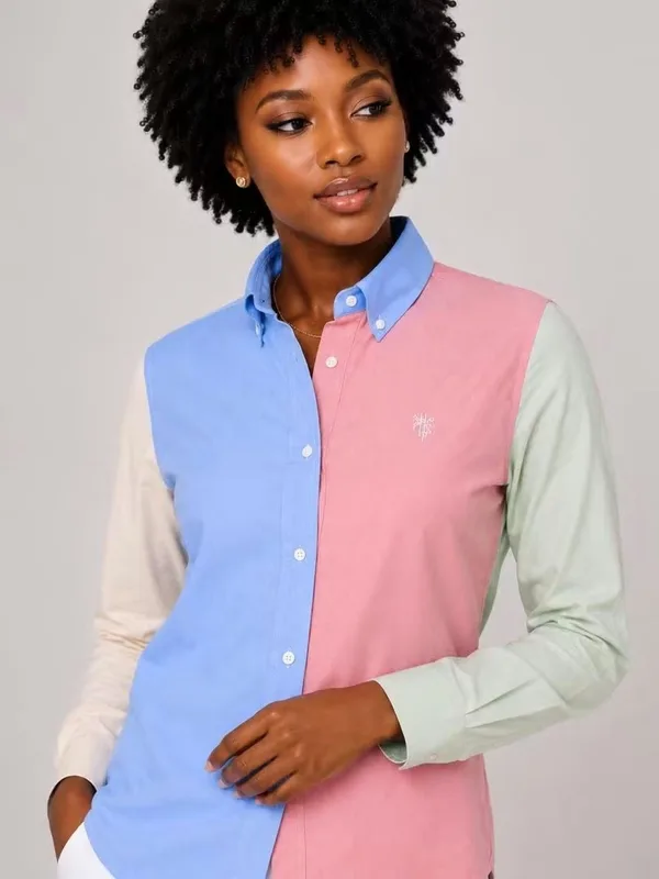Chemise femme color-block